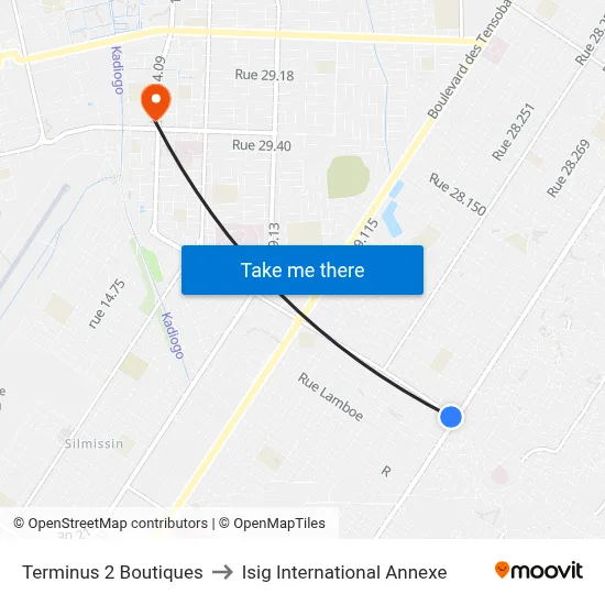 Terminus 2 Boutiques to Isig International Annexe map