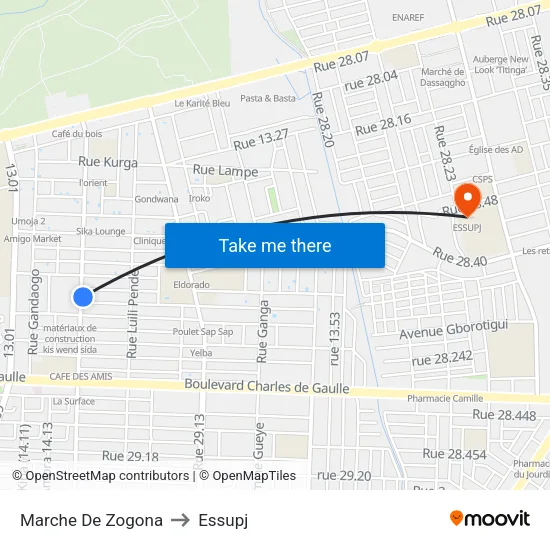 Marche De Zogona to Essupj map