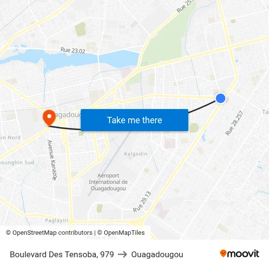 Boulevard Des Tensoba, 979 to Ouagadougou map