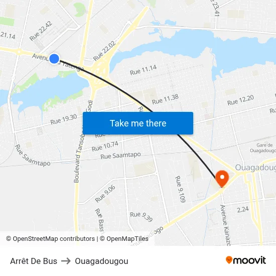 Arrêt De Bus to Ouagadougou map