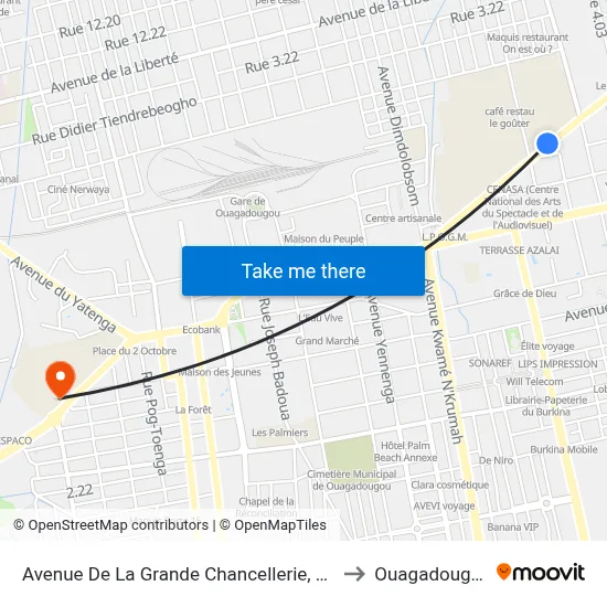 Avenue De La Grande Chancellerie, 387 to Ouagadougou map