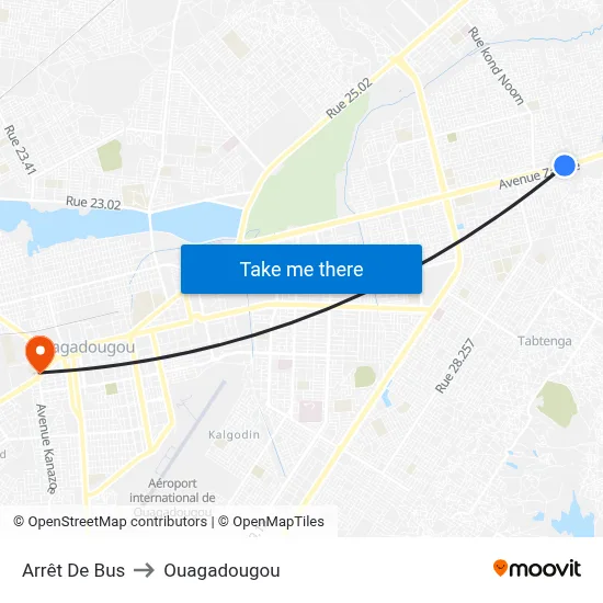Arrêt De Bus to Ouagadougou map