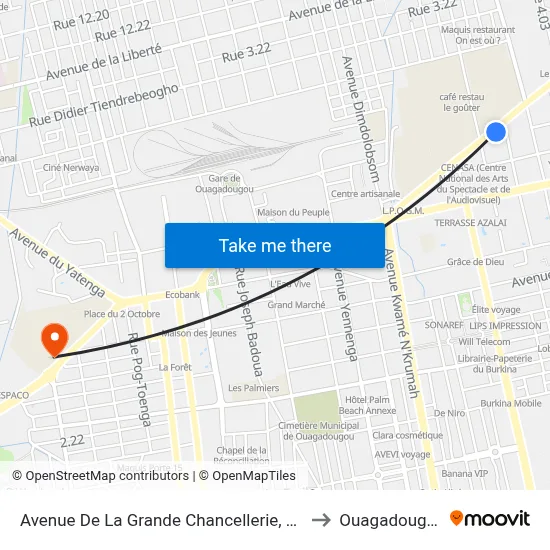 Avenue De La Grande Chancellerie, 387 to Ouagadougou map
