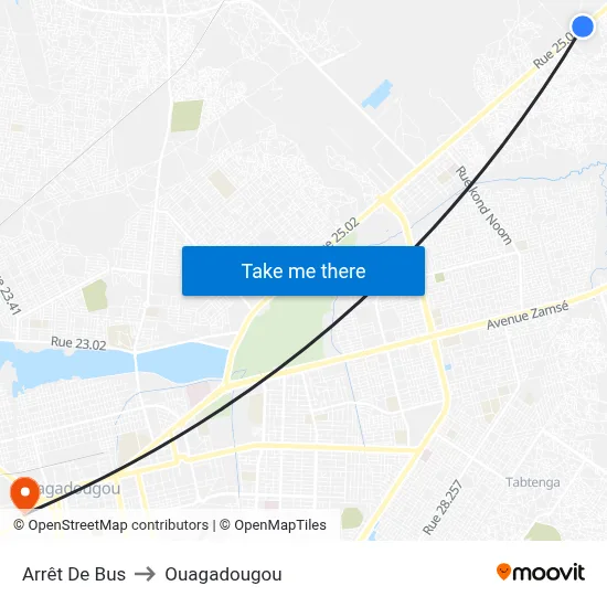 Arrêt De Bus to Ouagadougou map