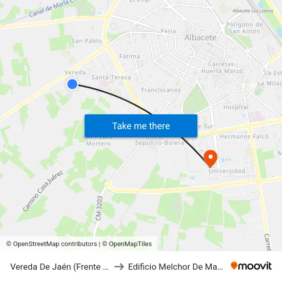 Vereda De Jaén (Frente N 55) to Edificio Melchor De Macanaz map