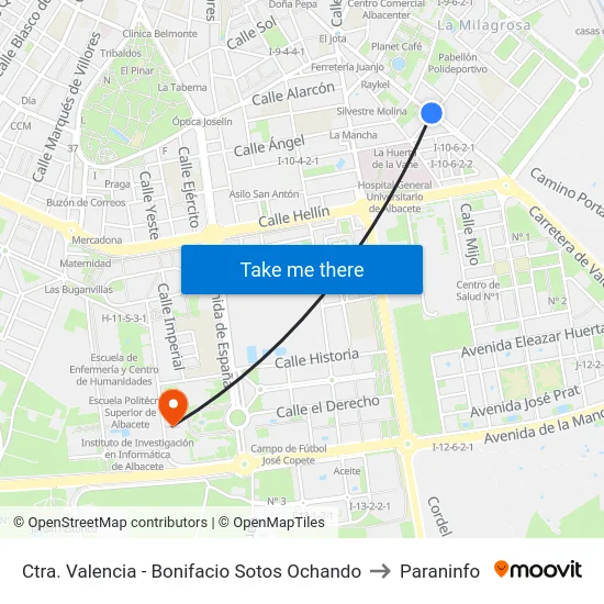Ctra. Valencia - Bonifacio Sotos Ochando to Paraninfo map