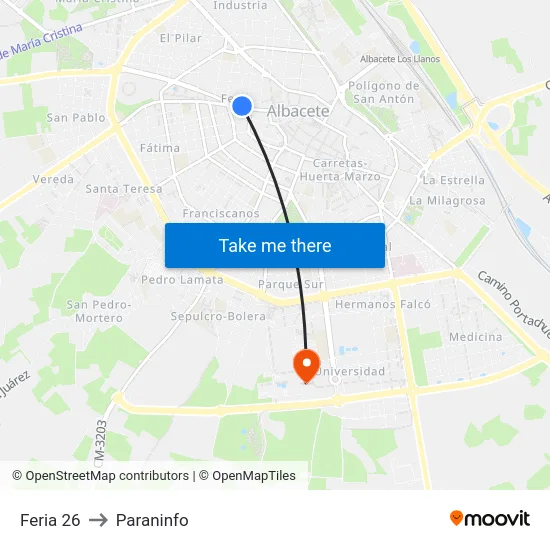 Feria 26 to Paraninfo map