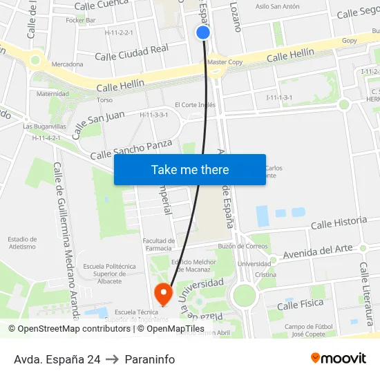 Avda. España 24 to Paraninfo map