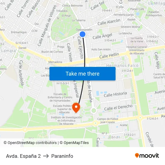 Avda. España 2 to Paraninfo map