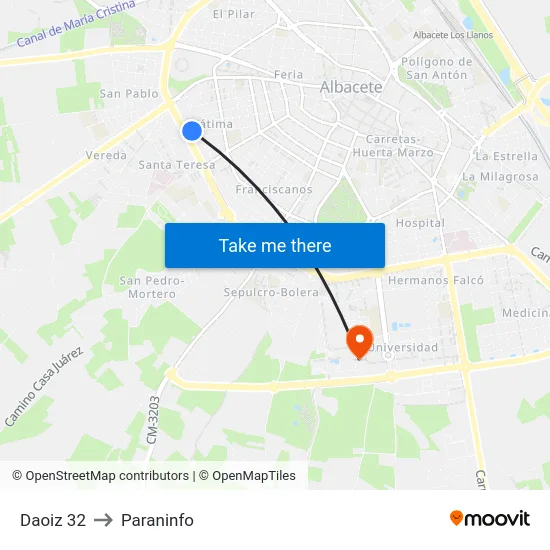 Daoiz 32 to Paraninfo map