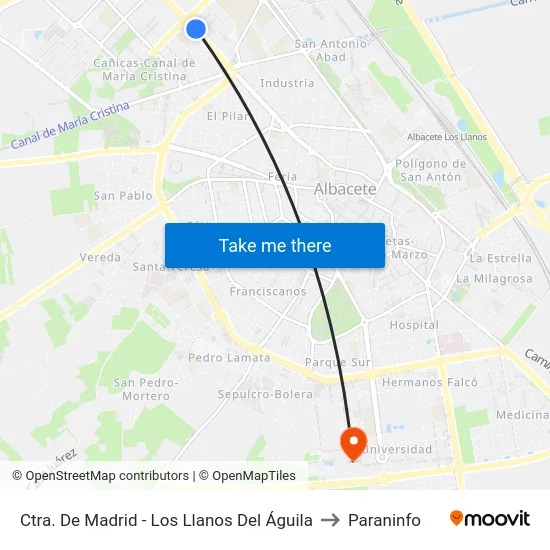 Ctra. De Madrid - Los Llanos Del Águila to Paraninfo map