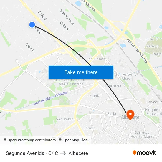 Segunda Avenida - C/ C to Albacete map