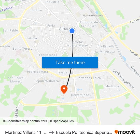 Martínez Villena 11  (Altozano) to Escuela Politécnica Superior De Albacete map