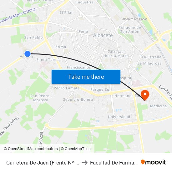 Carretera De Jaen (Frente Nº 70) to Facultad De Farmacia map
