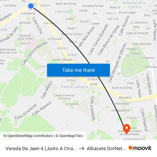 Vereda De Jaen 4 (Junto A Ctra. Jaén) to Albacete DotNetClub map