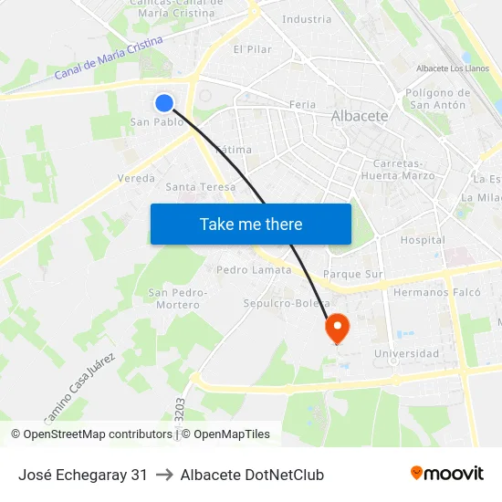 José Echegaray 31 to Albacete DotNetClub map