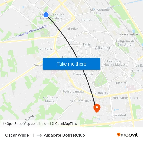 Oscar Wilde 11 to Albacete DotNetClub map