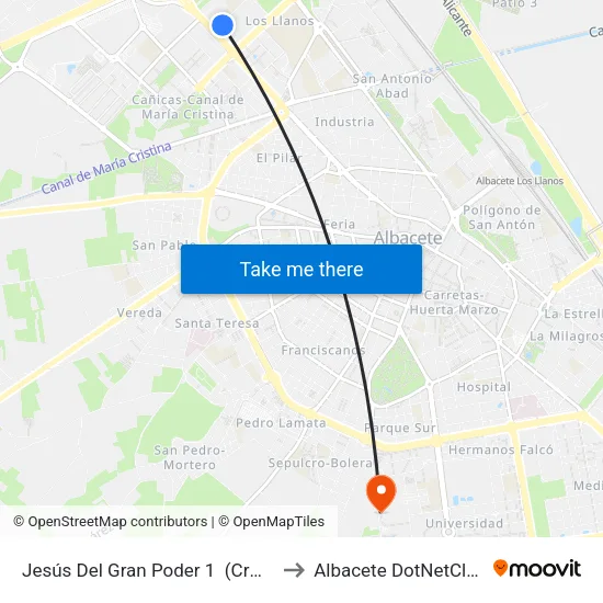 Jesús Del Gran Poder 1  (Crmf) to Albacete DotNetClub map