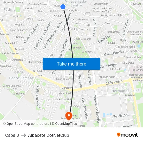 Caba 8 to Albacete DotNetClub map