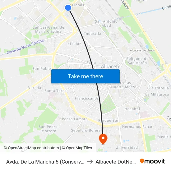 Avda. De La Mancha 5 (Conservatorio)) to Albacete DotNetClub map