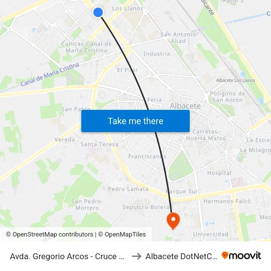 Avda. Gregorio Arcos - Cruce Crmf to Albacete DotNetClub map