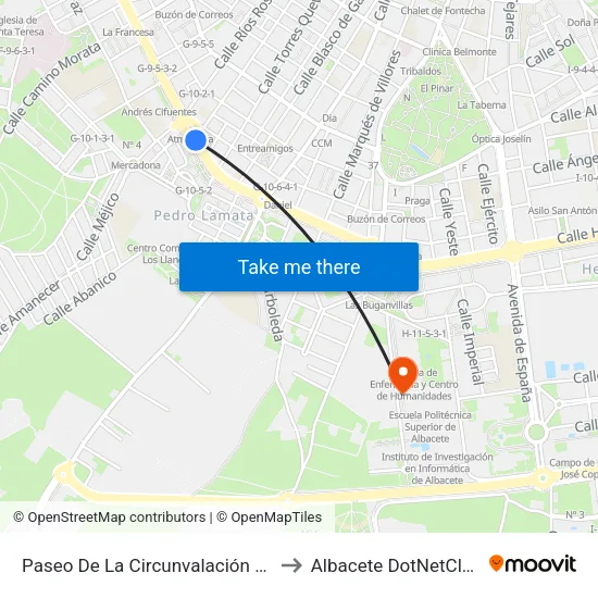 Paseo De La Circunvalación 94 to Albacete DotNetClub map