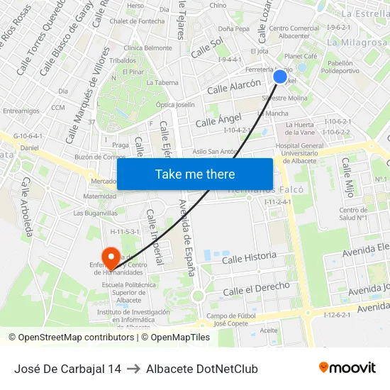 José De Carbajal 14 to Albacete DotNetClub map