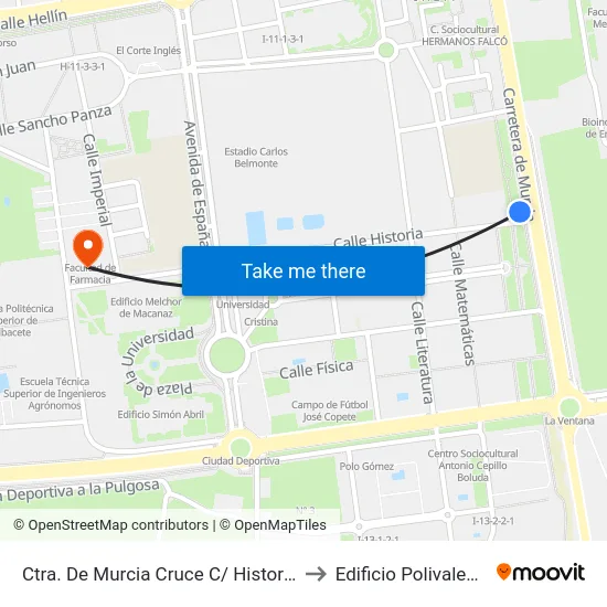 Ctra. De Murcia Cruce C/ Historia) to Edificio Polivalente map