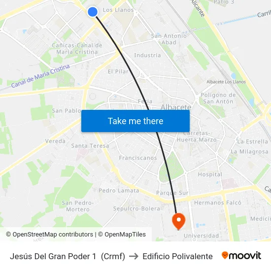 Jesús Del Gran Poder 1  (Crmf) to Edificio Polivalente map