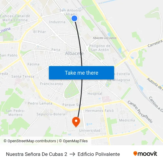 Nuestra Señora De Cubas 2 to Edificio Polivalente map