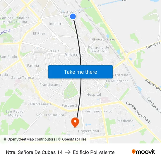 Ntra. Señora De Cubas 14 to Edificio Polivalente map