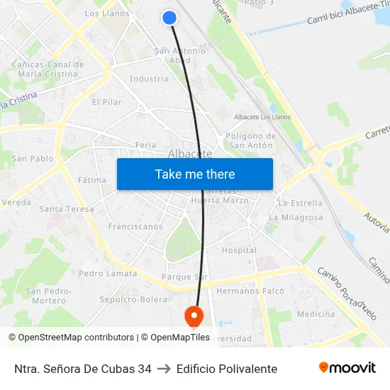 Ntra. Señora De Cubas 34 to Edificio Polivalente map