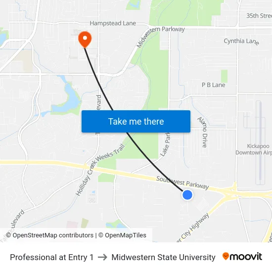 Professional at Entry 1 to Midwestern State University map
