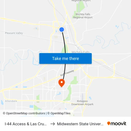 I-44 Access & Las Cruces to Midwestern State University map