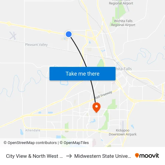 City View & North West Fwy to Midwestern State University map
