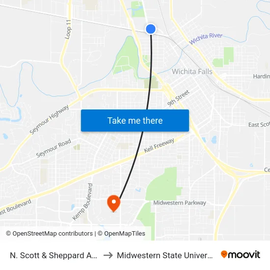 N. Scott & Sheppard Acc. to Midwestern State University map