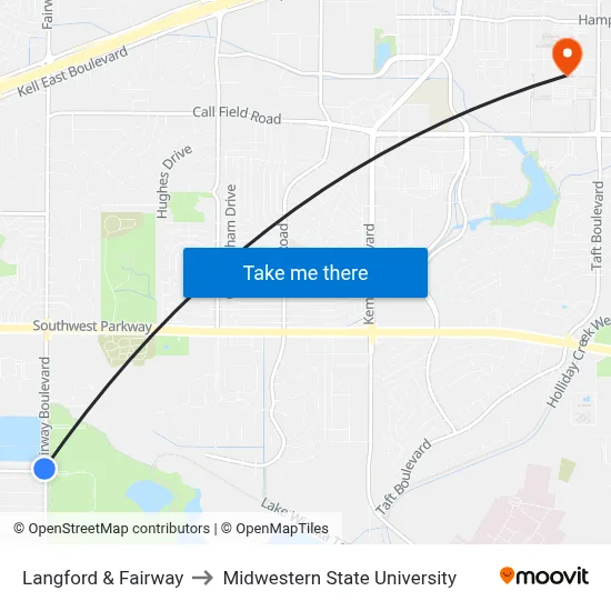 Langford & Fairway to Midwestern State University map