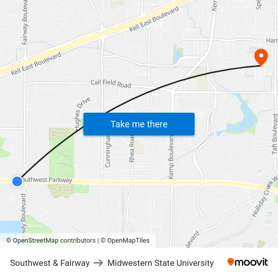 Southwest & Fairway to Midwestern State University map