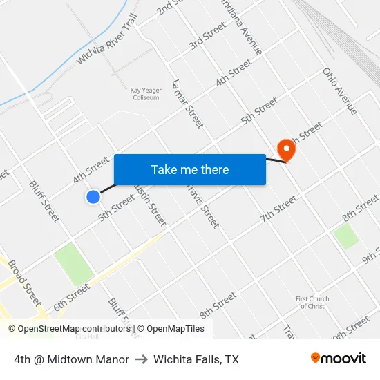 4th @ Midtown Manor to Wichita Falls, TX map