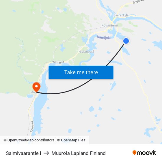 Salmivaarantie I to Muurola Lapland Finland map