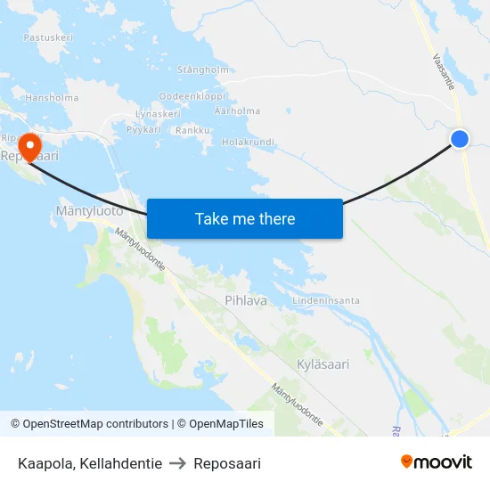 Kaapola, Kellahdentie to Reposaari map