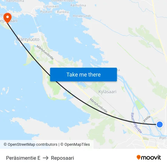 Peräsimentie E to Reposaari map