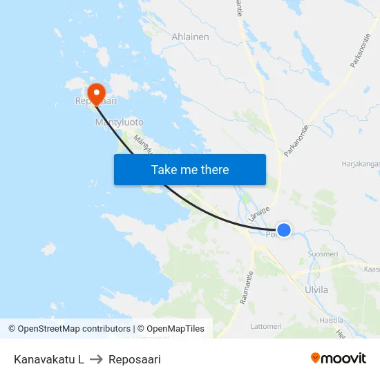 Kanavakatu L to Reposaari map