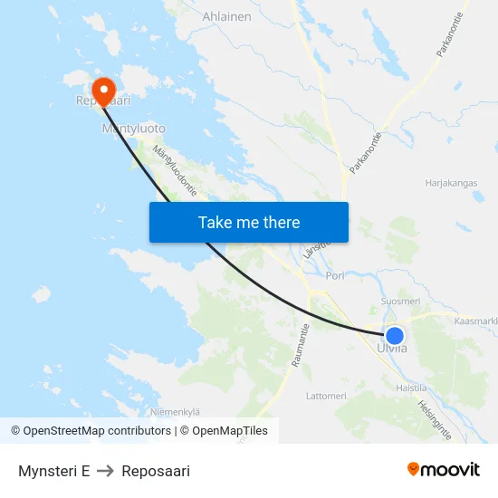 Mynsteri E to Reposaari map