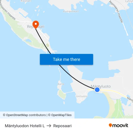 Mäntyluodon Hotelli L to Reposaari map