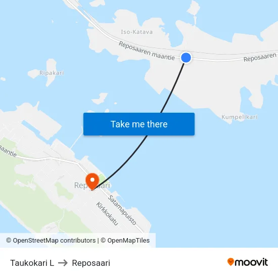 Taukokari L to Reposaari map