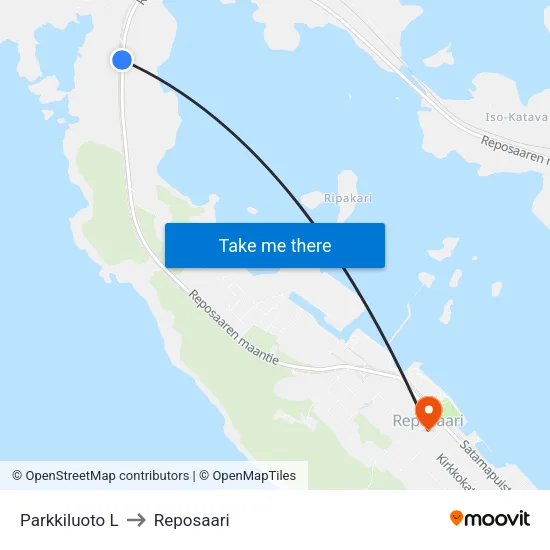 Parkkiluoto L to Reposaari map