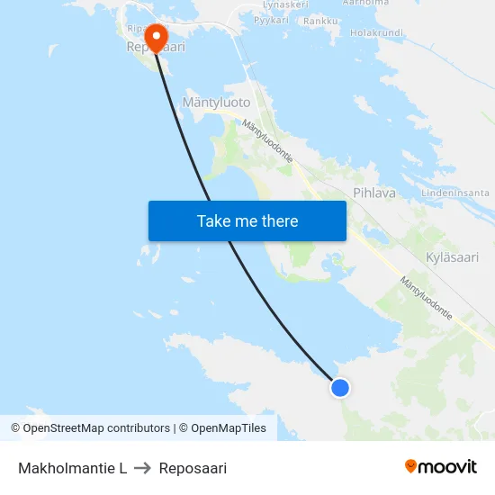 Makholmantie L to Reposaari map