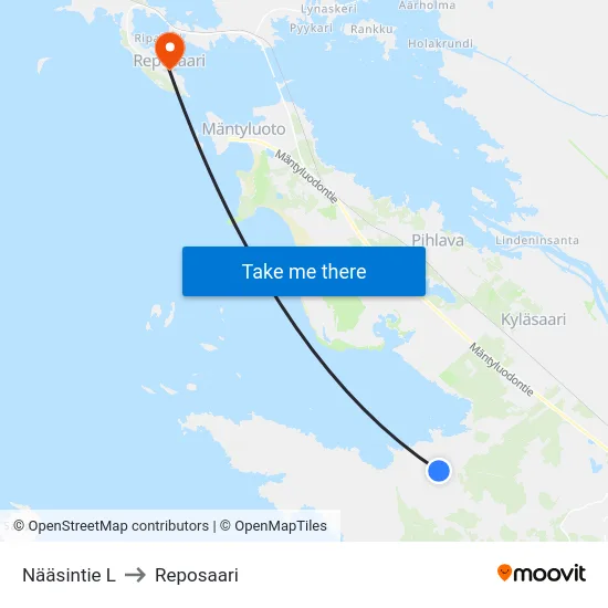 Nääsintie L to Reposaari map
