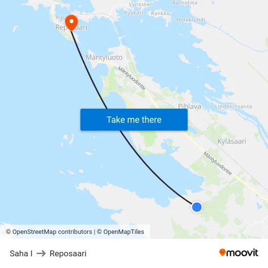 Saha I to Reposaari map